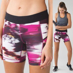 Lululemon What The Sport Short II In Pigment Wind Berry Rumble Multi Running 4